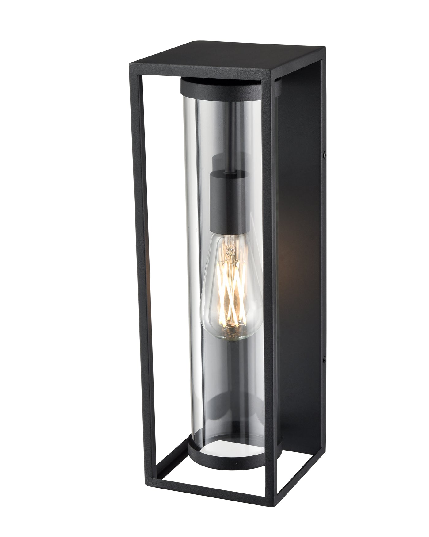16.5-inch Caleb Textured Black 1-Light Outdoor Wall Sconce