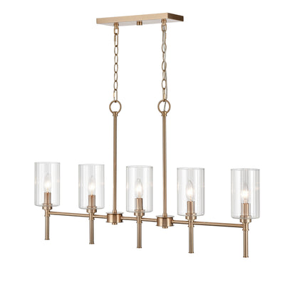 21.5'' Chastine Modern Gold 5 Light Linear Chandelier