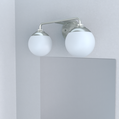 Hepburn 18-inch 2-light Brushed Nickel Vanity Light with Cased White Glass