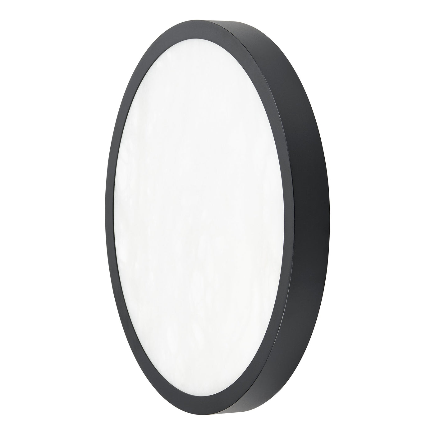 Argyle 16-inch Textured Black and Natural Alabaster 5CCT LED Flush Mount