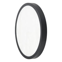 Argyle 16-inch Textured Black and Natural Alabaster 5CCT LED Flush Mount