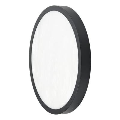 Argyle 16-inch Textured Black and Natural Alabaster 5CCT LED Flush Mount