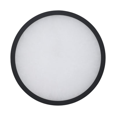 Argyle 16-inch Textured Black and Natural Alabaster 5CCT LED Flush Mount