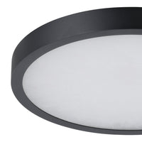 Argyle 16-inch Textured Black and Natural Alabaster 5CCT LED Flush Mount