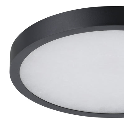 Argyle 16-inch Textured Black and Natural Alabaster 5CCT LED Flush Mount