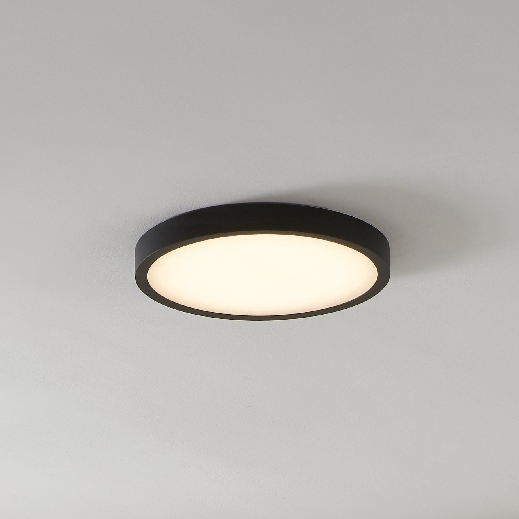 Argyle 16-inch Textured Black and Natural Alabaster 5CCT LED Flush Mount