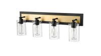 28.75'' Gasol Matte Black/Vintage Brass 4 Light Bath Vanity