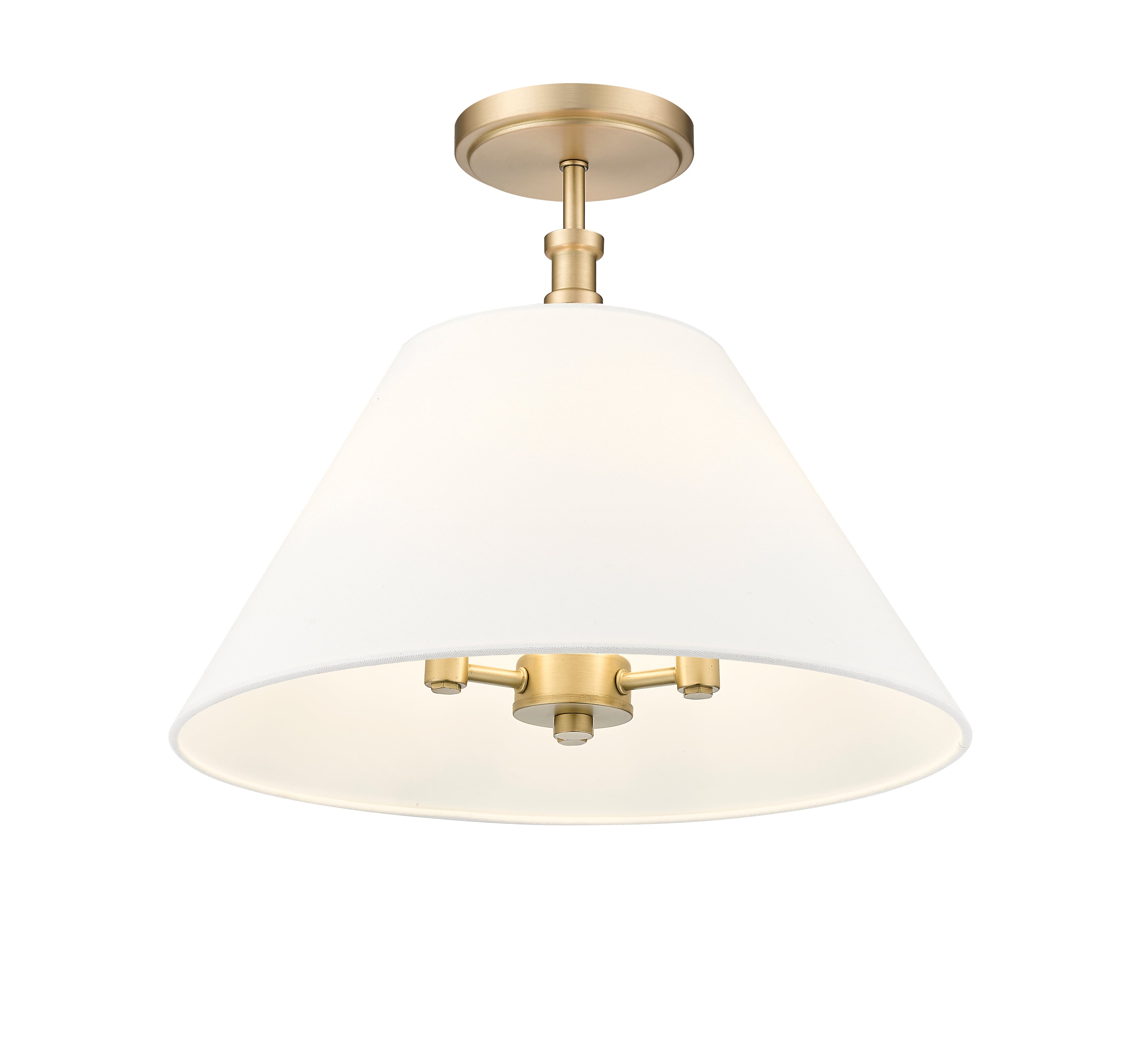 13.25'' Adorra Vintage BrassWhite 3 Light Semi-Flush Mount