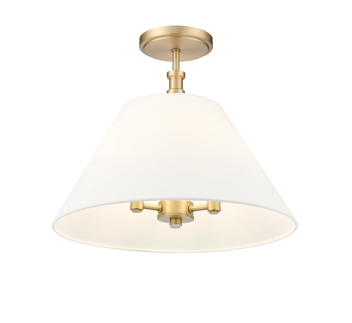 13.25'' Adorra Vintage BrassWhite 3 Light Semi-Flush Mount