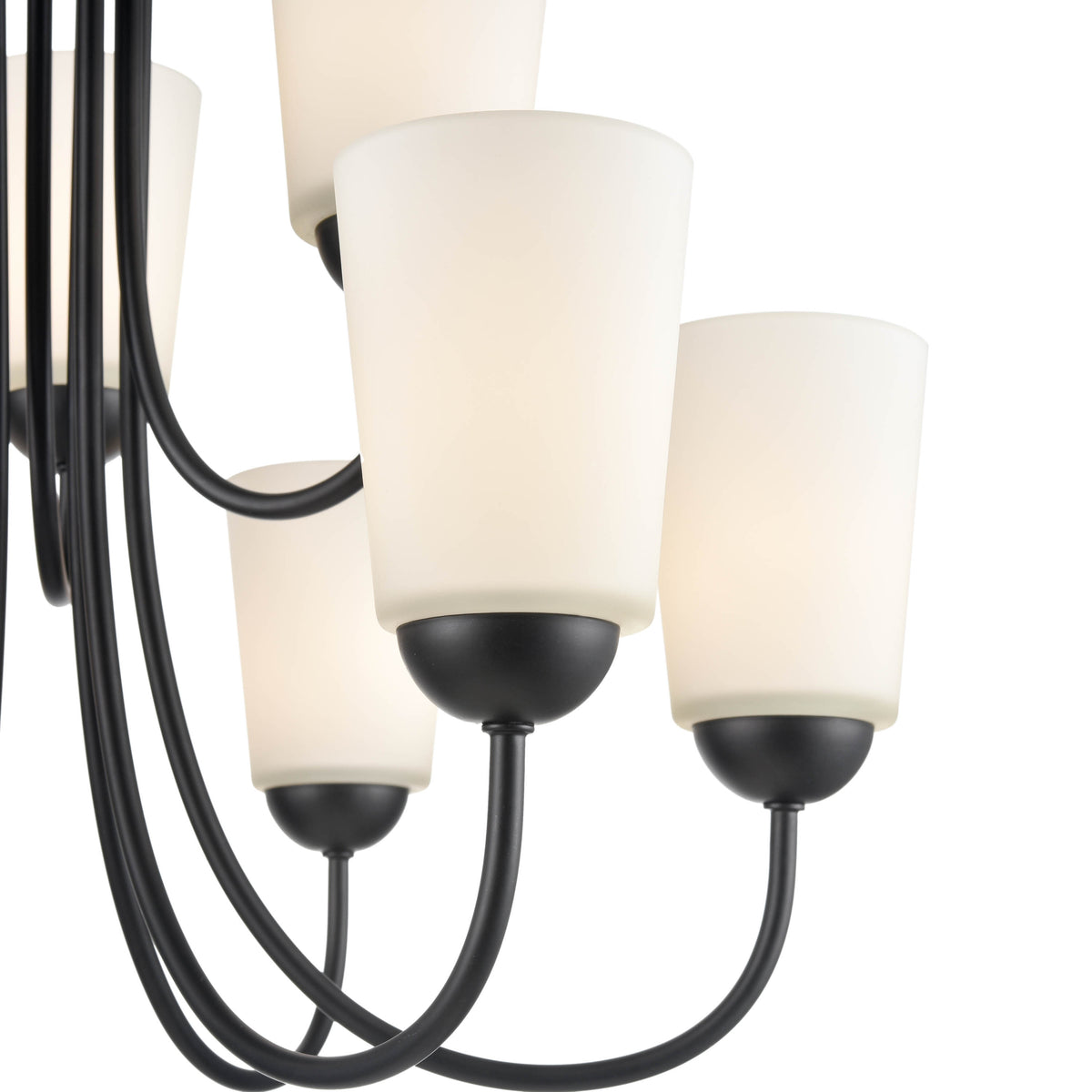 23.25'' Ivey Lake Matte Black 9 Light Chandelier
