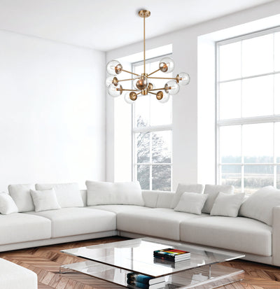 11'' Avell Modern Gold 10 Light Chandelier
