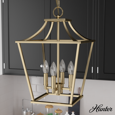 Laurel Ridge 12-inch 4-light Alturas Gold Lantern Pendant
