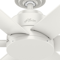 44 inch Kennicott Fresh White Damp Rated Ceiling Fan and Wall Control