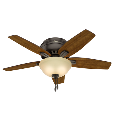 42 inch Newsome Premier Bronze Low Profile Ceiling Fan with LED Light Kit and Pull Chain
