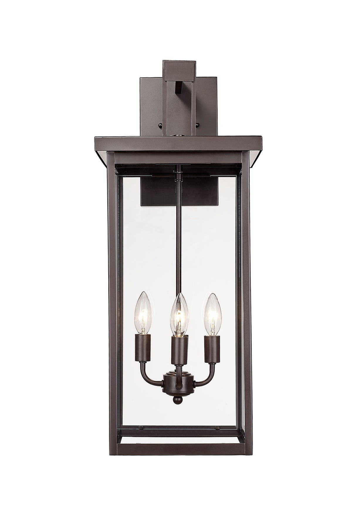 27-inch Barkeley Powder Coated Bronze 4-Light Outdoor Wall Sconce with Clear Glass