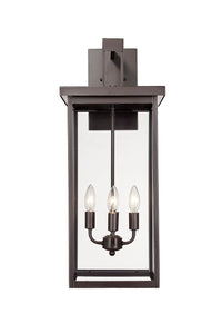 27-inch Barkeley Powder Coated Bronze 4-Light Outdoor Wall Sconce with Clear Glass