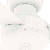 52 inch Presto Matte White Low Profile Ceiling Fan and Wall Control