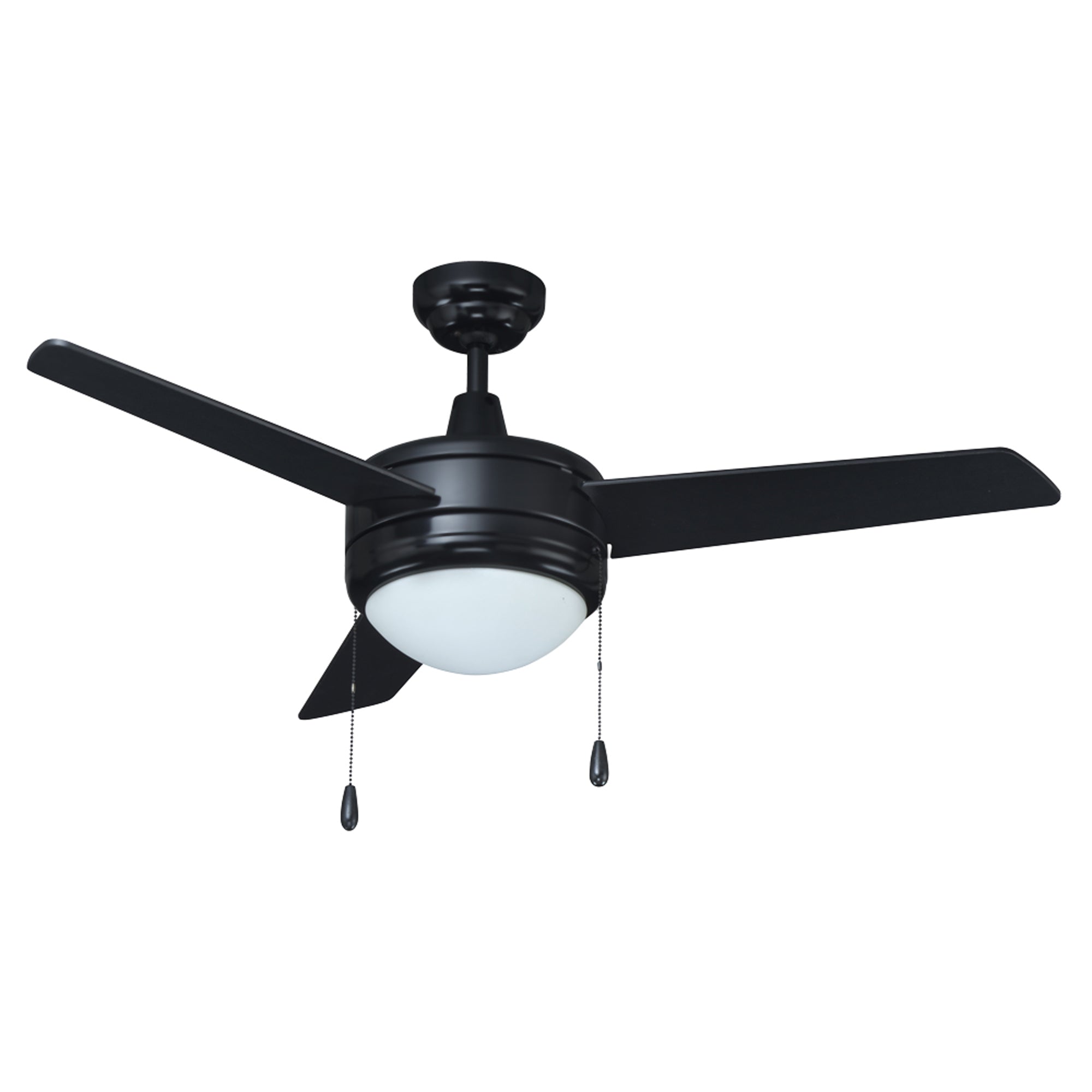 52 Inch Contempo IV AC Matte Black Indoor Ceiling Fan 3-Blade Reversible