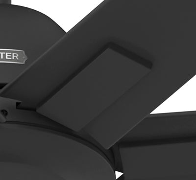 72 inch Downtown ENERGY STAR® Matte Black Damp Rated Ceiling Fan and Wall Control