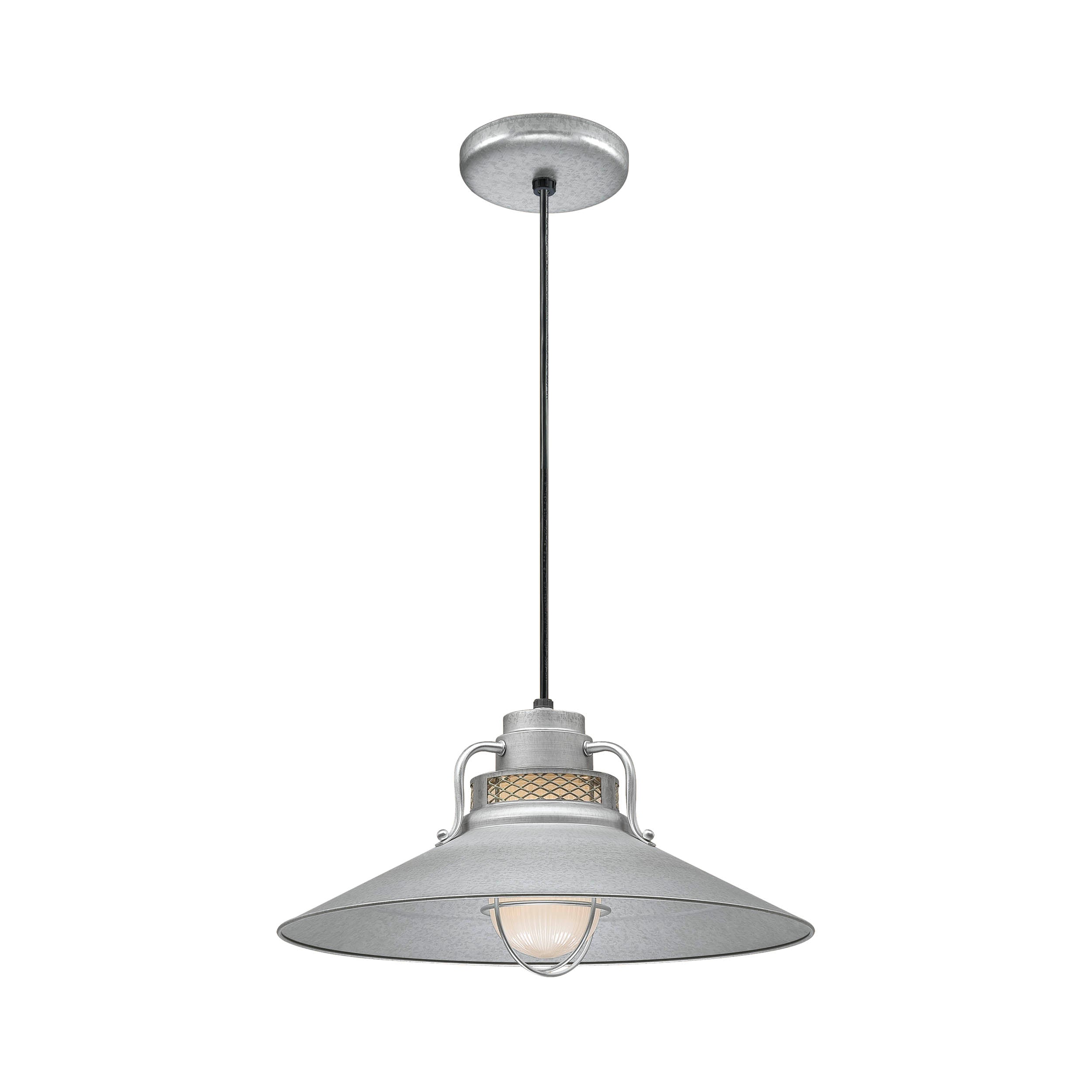 18-inch R Series Galvanized 1-Light Pendant Light
