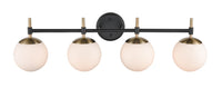 33''  Matte Black/Modern Gold 4 Light Bath Vanity