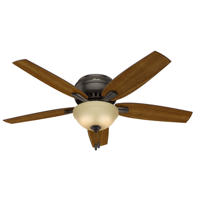 52 inch Newsome Premier Bronze Low Profile Ceiling Fan with LED Light Kit and Pull Chain