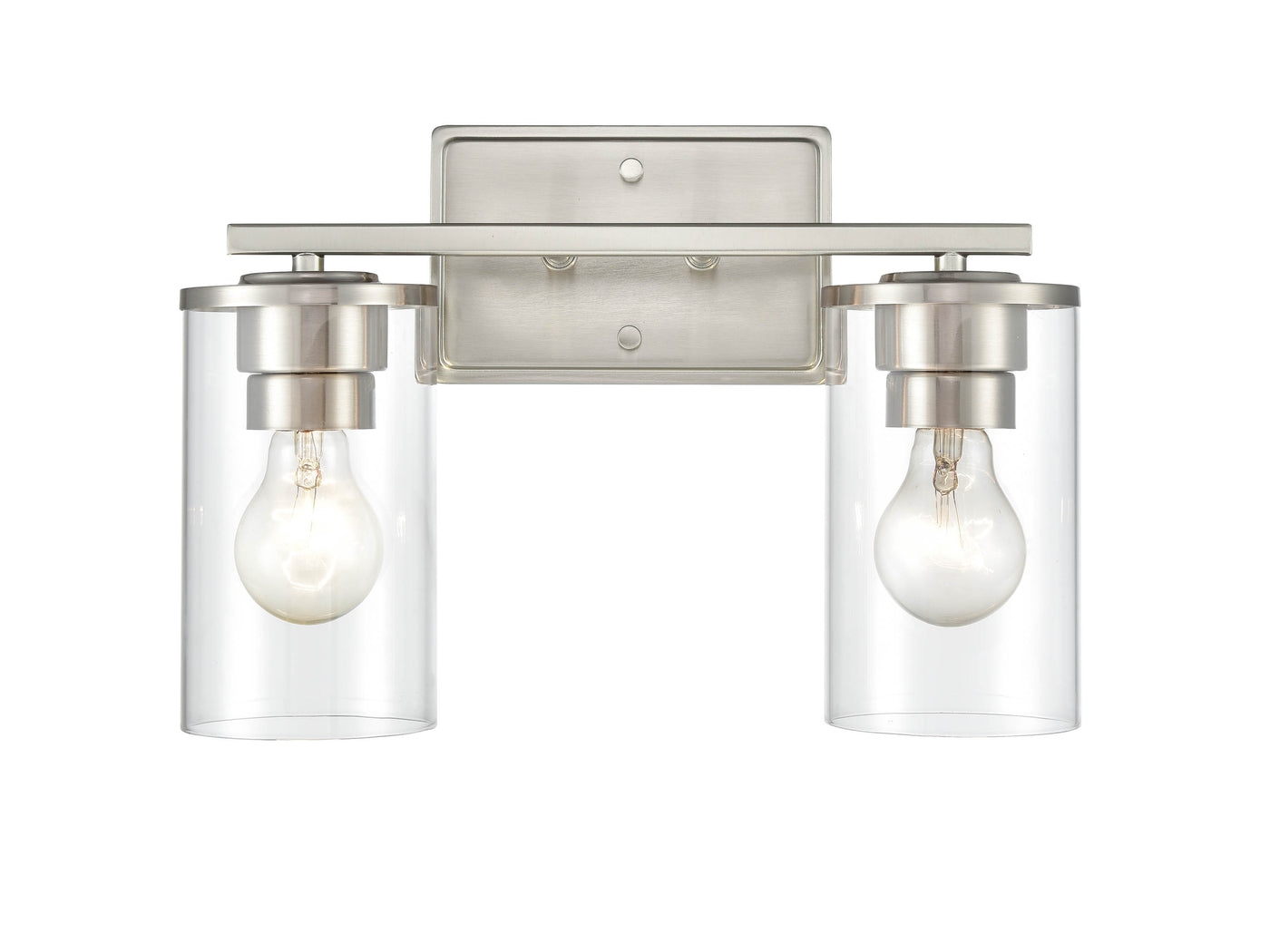 14-inch Verlana Brushed Nickel 2-Light Clear Glass Bathroom Vanity Light