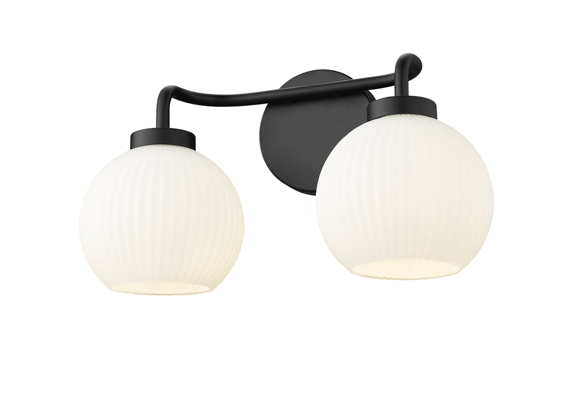 15'' Oprah Matte Black 2 Light Bath Vanity