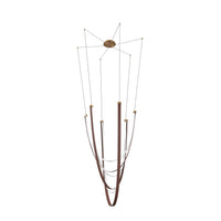 Ayers 59-inch 3-light Champagne Gold with Black and Brown Faux Leather 5CCT LED Chandelier