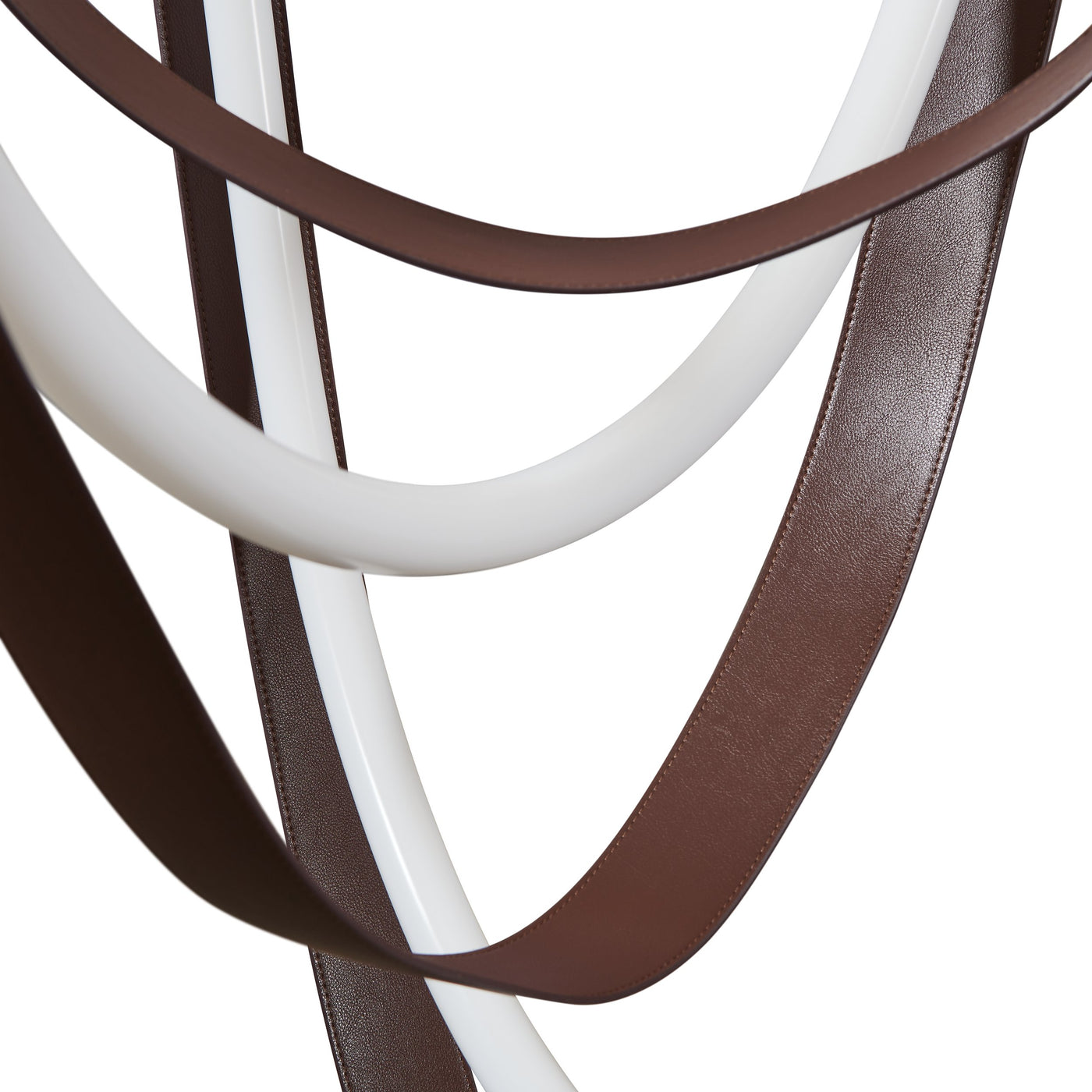 Ayers 59-inch 3-light Champagne Gold with Black and Brown Faux Leather 5CCT LED Chandelier