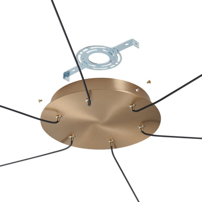 Ayers 59-inch 3-light Champagne Gold with Black and Brown Faux Leather 5CCT LED Chandelier