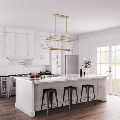 68'' Corona Modern Gold 5 Light Linear Chandelier