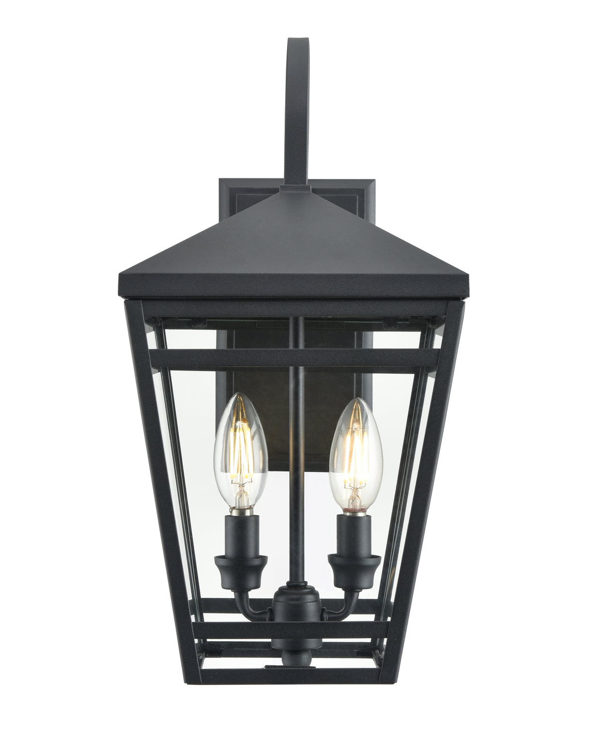 8'' Seager Textured Black 2 Light Wall Sconce