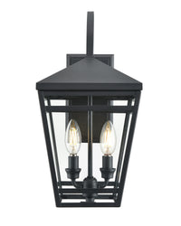 8'' Seager Textured Black 2 Light Wall Sconce
