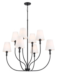 38.25'' Mairbourne Matte Black 8 Light Chandelier