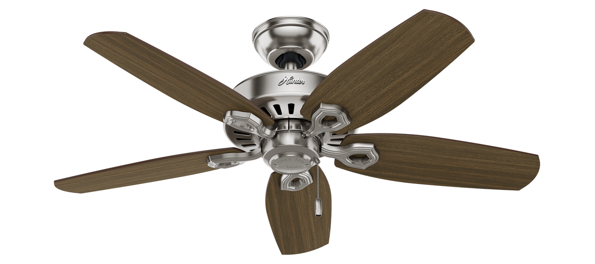 42 inch Builder Brushed Nickel Ceiling Fan with LED Light Kit and Pull Chain