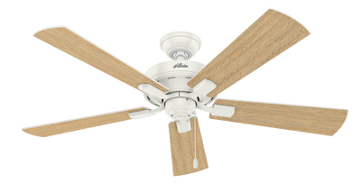 52 inch Crestfield Fresh White Ceiling Fan with LED Light Kit and Pull Chain