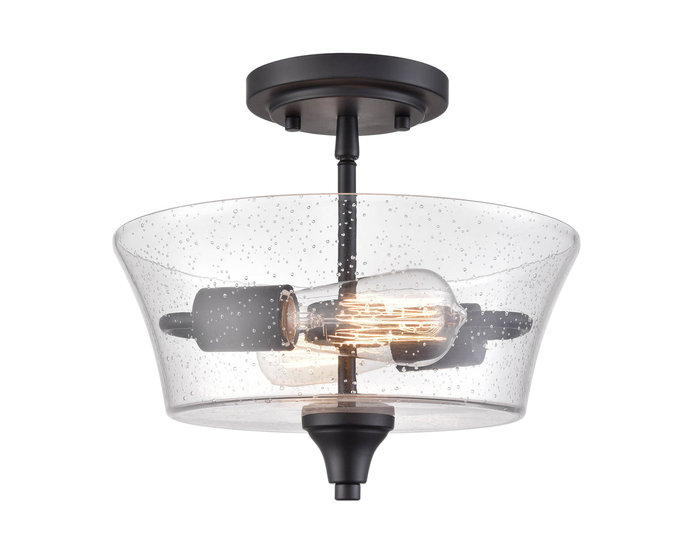 10.5'' Caily Matte Black 2 Light Semi-Flush Mount