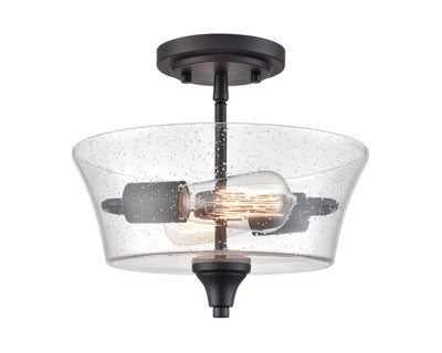 10.5'' Caily Matte Black 2 Light Semi-Flush Mount