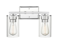 14-inch Verlana Chrome 2-Light Clear Glass Bathroom Vanity Light