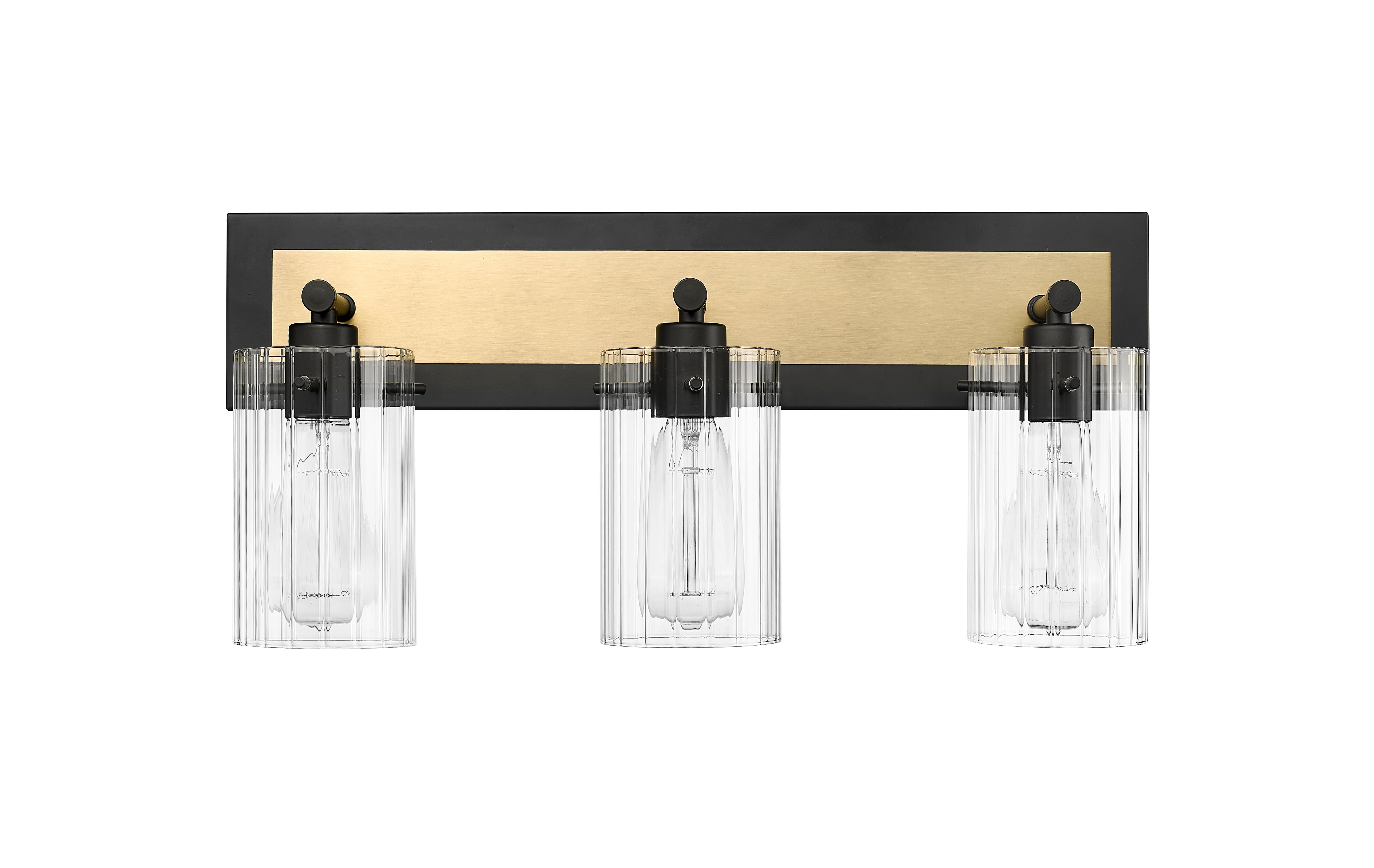 21'' Gasol Matte Black/Vintage Brass 3 Light Bath Vanity