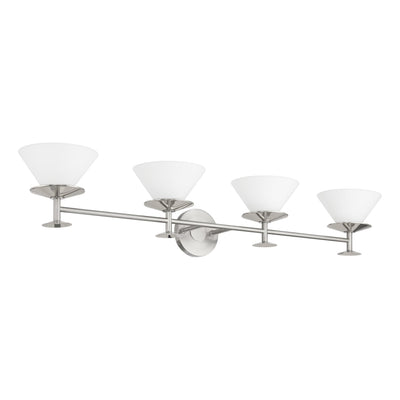 Tremolo 42-inch 4-light Brushed Nickel and Polished Nickel Vanity Light with Etched Opal Glass