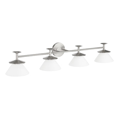 Tremolo 42-inch 4-light Brushed Nickel and Polished Nickel Vanity Light with Etched Opal Glass