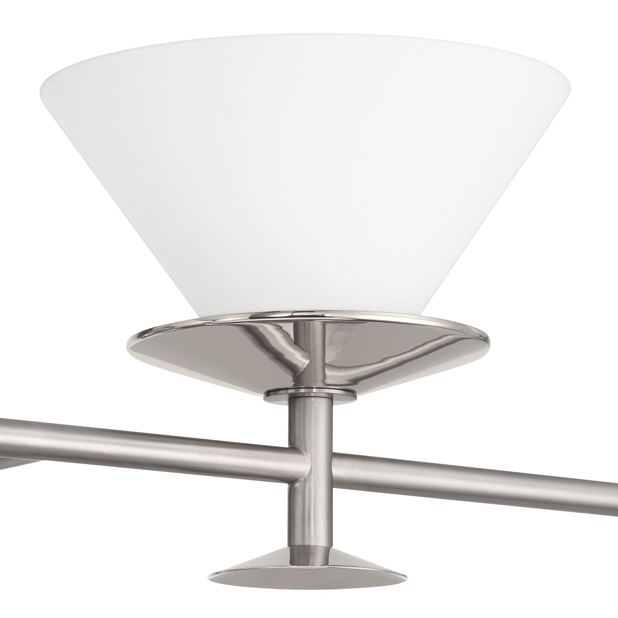 Tremolo 42-inch 4-light Brushed Nickel and Polished Nickel Vanity Light with Etched Opal Glass