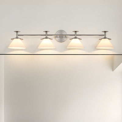 Tremolo 42-inch 4-light Brushed Nickel and Polished Nickel Vanity Light with Etched Opal Glass