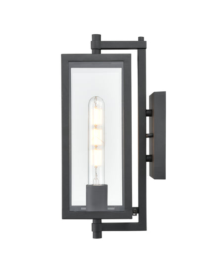 14-inch Messi Textured Black 1-Light Outdoor Wall Sconce
