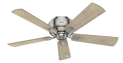 52 inch Crestfield Brushed Nickel Low Profile Ceiling Fan with LED Light Kit and Pull Chain