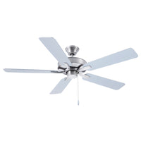 52 Inch Coltstaff AC Brushed Nickel Indoor Ceiling Fan 5-Blade Reversible