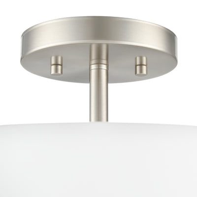 11.25'' Laphia Brushed NickelEtched Opal 3 Light Semi-Flush Mount