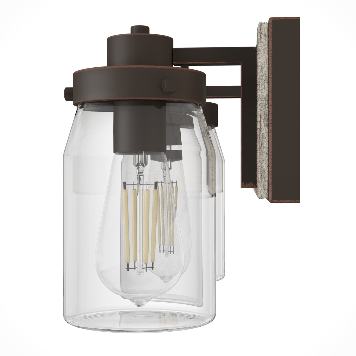 Devon Park 14.75-inch 2-light Onyx Bengal and Barnwood Vanity Light with Clear Glass